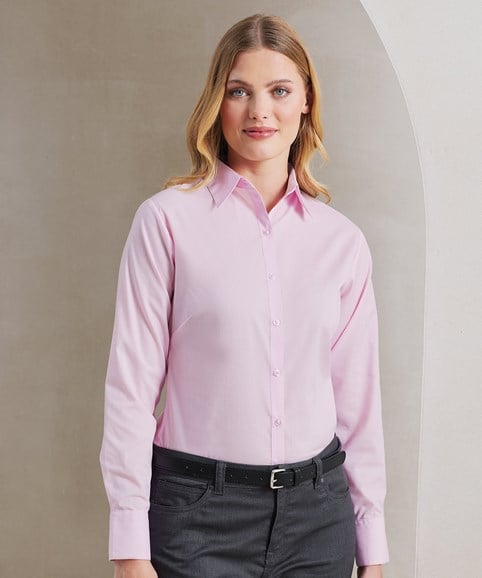 Women's poplin long sleeve blouse – Embroidered Workwear