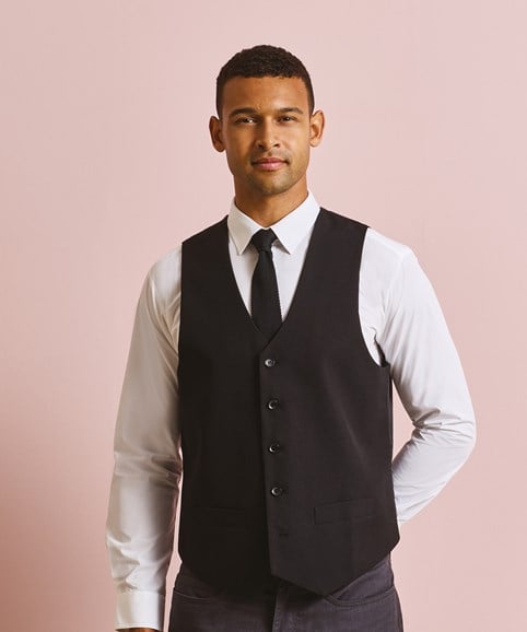 Lined polyester waistcoat – Embroidered Workwear