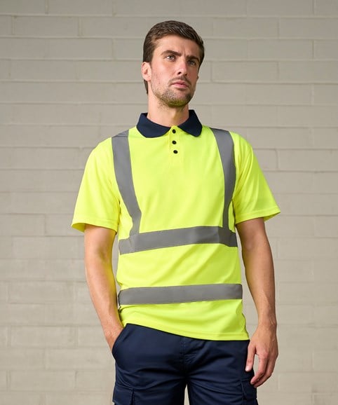 High visibility polo – Embroidered Workwear
