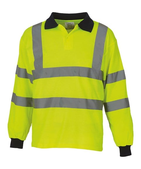 Hi-vis long sleeve polo – Embroidered Workwear