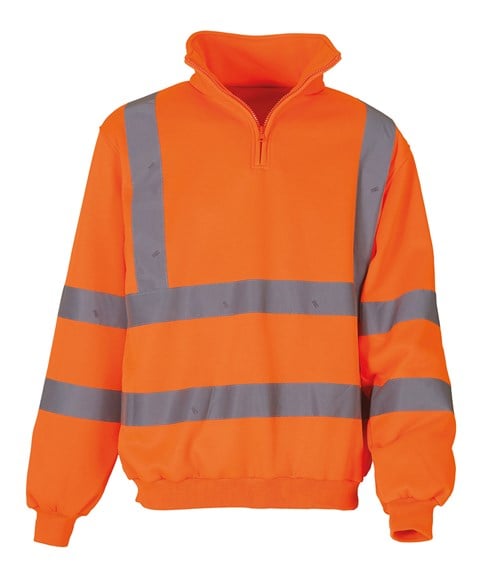 Hi-vis ¼ zip sweatshirt – Embroidered Workwear