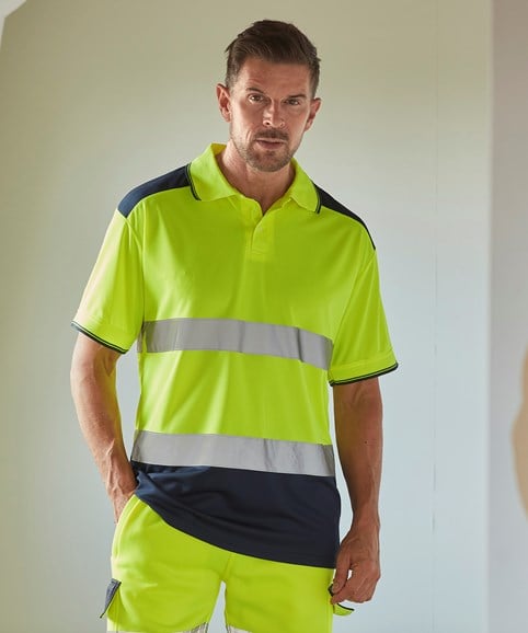Hi-vis two-tone polo shirt – Embroidered Workwear